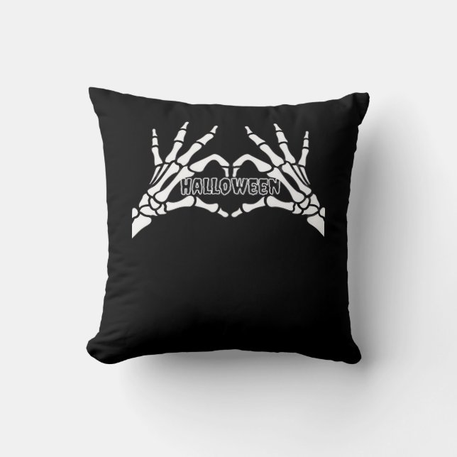 Halloween - Skeleton Hands Herz Kissen (Vorderseite)