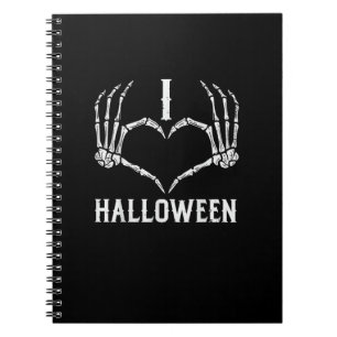 Halloween Skeleton Hands Herz Niedlich Girls Ki Notizblock
