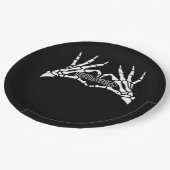 Halloween - Skeleton Hands Herz Pappteller (Schrägansicht)