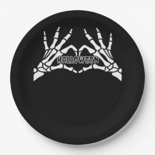 Halloween - Skeleton Hands Herz Pappteller