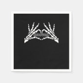 Halloween - Skeleton Hands Herz Serviette (Vorderseite)