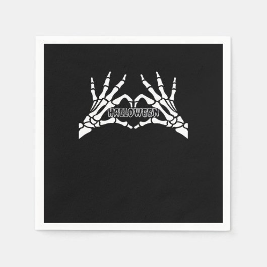 Halloween - Skeleton Hands Herz Serviette (Vorderseite)