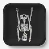 Halloween Skeleton Headstand Pappteller (Vorderseite)
