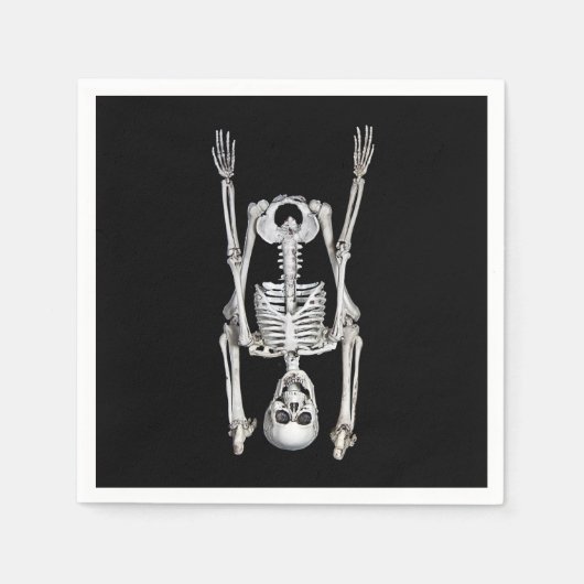 Halloween Skeleton Headstand Serviette (Vorderseite)