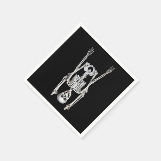Halloween Skeleton Headstand Serviette (Ecke)