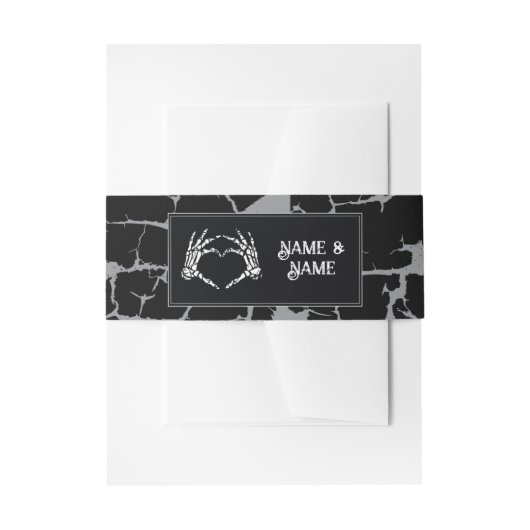 Halloween Skeleton Heart Hands Einladungsbanderole (Vorderseite Beispiel)