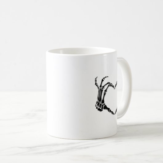 Halloween Skeleton Heart Hands Kaffeetasse (VorderseiteRechts)