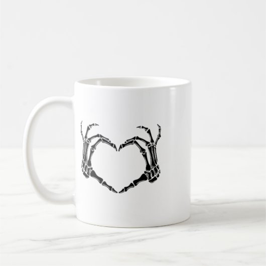 Halloween Skeleton Heart Hands Kaffeetasse (Links)
