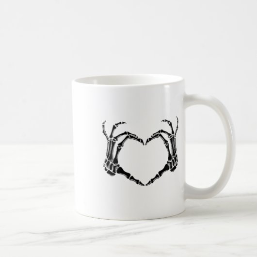 Halloween Skeleton Heart Hands Kaffeetasse (Rechts)