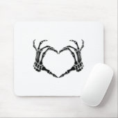 Halloween Skeleton Heart Hands Mousepad (Mit Mouse)