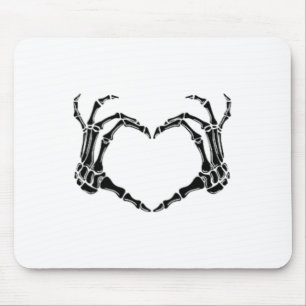Halloween Skeleton Heart Hands Mousepad
