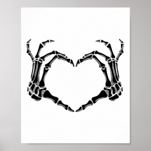 Halloween Skeleton Heart Hands Poster (Vorne)