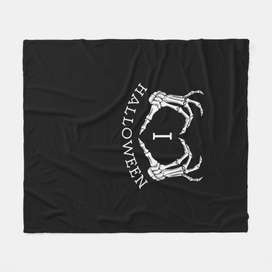 Halloween Skeleton Herbst Fleecedecke (Vorderseite (Horizontal))