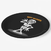 Halloween Skeleton Hintergrundpapier Teller (Schrägansicht)
