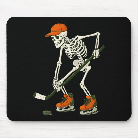 Halloween Skeleton Ice Hockey Costume Funny Men Bo Mousepad (Vorne)