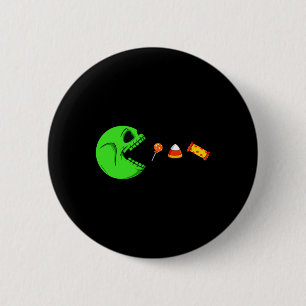 Halloween Skeleton isst Candy Fun Boys Mädchen Kin Button