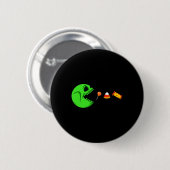 Halloween Skeleton isst Candy Fun Boys Mädchen Kin Button (Vorne & Hinten)