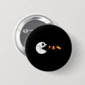 Halloween Skeleton isst Candy Fun Boys Mädchen Kin Button (Vorne & Hinten)