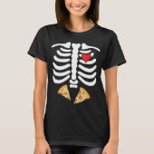 Halloween Skeleton Junk Food Bly Pizza T Shirt (Vorderseite)
