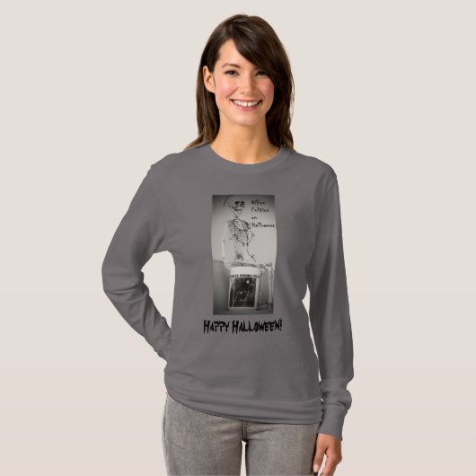 Halloween Skeleton Kaffee Break Womens T - Shirt (Vorne ganz)