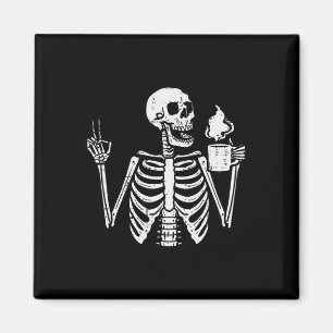 Halloween Skeleton Kaffee Peace Funny Costume Männ Magnet