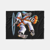 Halloween Skeleton Karate Fleecedecke (Vorderseite (Horizontal))