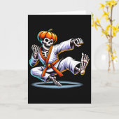Halloween Skeleton Karate Karte (Gelbe Blume)