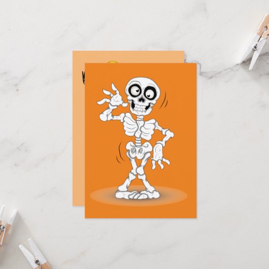 Halloween Skeleton Karte (Vorderseite/Rückseite Beispiel)