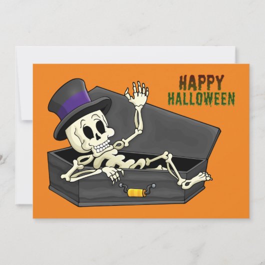Halloween Skeleton Karte (Vorderseite)