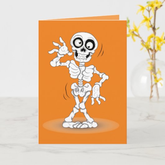 Halloween Skeleton Karte (Gelbe Blume)