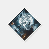 Halloween Skeleton Klavier spielen Serviette (Ecke)