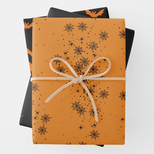 Halloween Skeleton Knochen Bats & Spider Webs Oran Geschenkpapier Set (Beispiel)