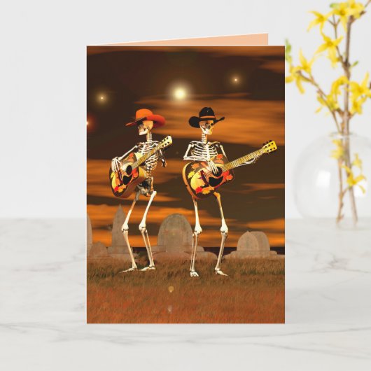 Halloween Skeleton Konzert Karte (Gelbe Blume)