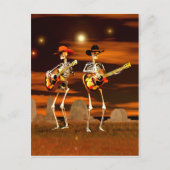 Halloween Skeleton Konzert Postkarte (Vorderseite)