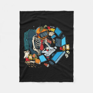 Halloween Skeleton Kürbislaterne Gamer Boys Fleecedecke