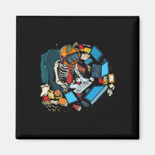 Halloween Skeleton Kürbislaterne Gamer Boys Magnet