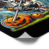 Halloween Skeleton Lacrosse Poster (Ecke)