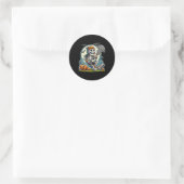 Halloween Skeleton Lacrosse Runder Aufkleber (Tasche)