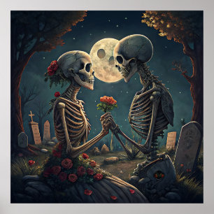 Halloween Skeleton Liebe Poster