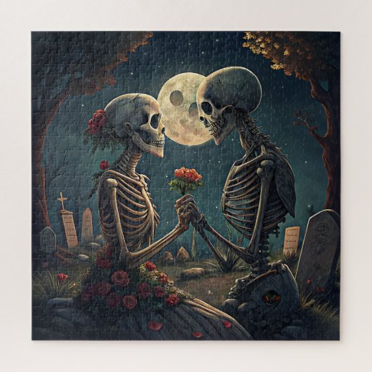 Halloween Skeleton Liebe Puzzle (Vertikal)