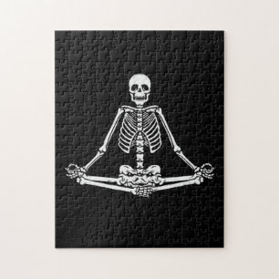 Halloween Skeleton Lotus Yoga Balance Geburtstag Puzzle