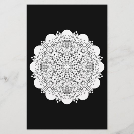 Halloween Skeleton Mandala Coloring Pack Flyer (Vorne)