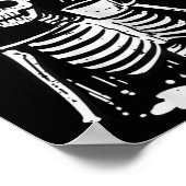 Halloween Skeleton Messy Bun Coffee Funny Costume Poster (Ecke)