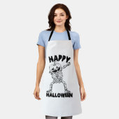 Halloween Skeleton mit Pumpkin - Happy Halloween Schürze (Getragen)