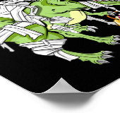 Halloween Skeleton Mummy Dinosaur T rex Fun Hallow Poster (Ecke)