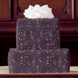 Halloween-Skeleton-Musiknoten Geschenkpapier