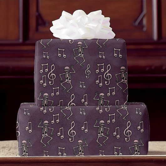 Halloween-Skeleton-Musiknoten Geschenkpapier