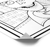 Halloween Skeleton Newsman Press Coloring Page Art Poster (Ecke)