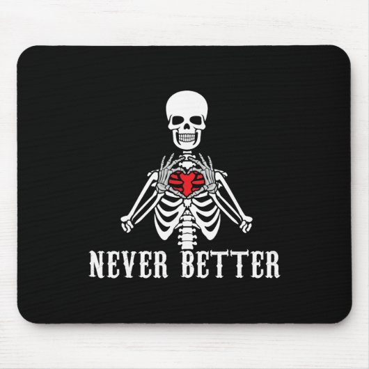 Halloween Skeleton Niemals bessere Hände Herz Funn Mousepad (Vorne)