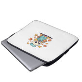 Halloween Skeleton Nurse mit Coffee Classic T-Shi Laptopschutzhülle (Vorne Knopf)